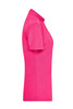 A pink ladies active polo shirt presented in a side view. The shirt features a collar and short sleeves.