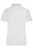 A white ladies' active polo shirt, featuring a classic polo collar and short sleeves, with a logo on the back.