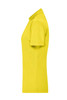 A yellow ladies' active polo shirt featuring a sleek, short-sleeved design and a side view silhouette.