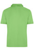A green men's active polo shirt, featuring a collar and a plain back design, with a branding logo.