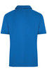 A blue men's active polo shirt with a collared neckline and short sleeves. The shirt has a logo on it.