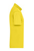 A yellow men's active polo shirt with a classic collar and short sleeves, featuring a logo.
