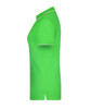 A green polo shirt with a collar and contrasting trim, featuring a logo.