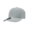 A light grey 6 panel low profile structured cap with a curved brim and a logo on the side.