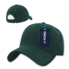 A dark green 6 panel low profile structured cap with a tag and a mesh back. It has a branded logo.
