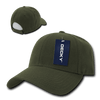 A green 6 panel low profile structured cap featuring a branded tag and a mesh back panel.