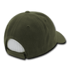 A low-profile structured cap in olive green featuring a mesh back and an adjustable strap.