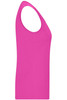 A pink ladies' active tank top with a sleeveless design and a fitted silhouette. Features a logo on the design.