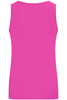 A vibrant pink ladies' active tank top, featuring a simple design and a smooth finish. It has a logo on the back.