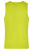 A bright lime green men's active tanktop with a simple sleeveless design and a branding logo.