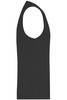A men's active tank top in black, featuring a sleeveless design and a simple shape. Includes a logo.