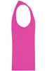 A vibrant pink men's active tank top featuring a sleeveless design and a logo.