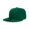 A green 6-panel high-profile structured snapback cap with a logo on the front.