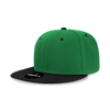 A green and black 6-panel high-profile structured snapback cap featuring a logo on the front.