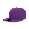 A purple 6 panel high profile structured snapback cap with a logo on the front.