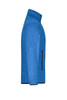 A men's knitted fleece jacket in a vibrant blue, featuring a zip pocket and a high collar.
