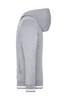 A grey men's club sweat jacket featuring a hood and contrasting stripes at the cuffs. It has a logo on the front.