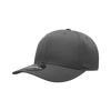 A structured cap in grey with a mid-profile and a curved brim. It features a logo on the front.