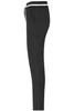 Black men's jog-pants featuring a slim fit and a drawstring waist. The pants have side pockets and a contrasting waistband.