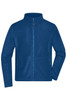 A blue men's fleece jacket featuring a full zip and two side pockets, with a simple design and collar.
