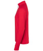 A red men's sports shirt with a half-zip design and long sleeves. The shirt features a logo.