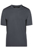 A grey T-shirt with black side panels and a round neckline. It has a branded logo on the front.