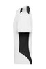 A side view of a Craftsmen T-Shirt featuring a white body with black accents on the sleeves and sides.