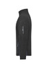 A men's workwear fleece jacket in black, featuring a zippered pocket on the upper arm and side pockets.