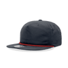 A five-panel high profile relaxed rope hat in dark grey with a red rope detail along the brim.