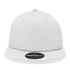 A white five-panel high profile relaxed rope hat with a logo on the front.