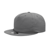 A grey five-panel high profile relaxed rope hat with a flat brim and a logo.