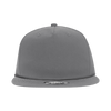 A grey high-profile cap featuring a relaxed fit and a rope detail along the brim, with a logo on the front.