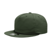 A green 5 panel high profile relaxed rope hat with a flat brim and a logo on the side.