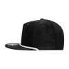 A black 5 Panel High Profile Relaxed Rope Hat with a textured corduroy finish and a white rope detail.