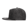 A high-profile, relaxed fit, five-panel rope hat in dark grey with a curved brim and a logo on the front.