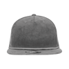 A grey 5-panel high profile relaxed rope hat with a textured corduroy design and a logo.