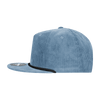 A light blue 5 panel high profile relaxed rope hat featuring a curved brim and a logo on the side.