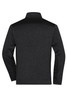 A men's knitted workwear fleece jacket in black, featuring a plain back design and a high collar.