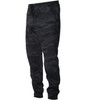 A pair of men's midweight sweatpants in a black camouflage pattern, featuring an elastic waistband and cuffs.