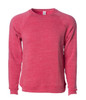 A pink unisex crew sweatshirt with long sleeves and a casual fit. It features a small logo on the label.