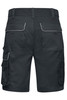 Workwear Bermudas in dark grey with multiple pockets and contrasting stitching, featuring a logo on the back.