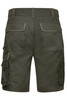 Workwear Bermudas in olive green, featuring multiple pockets and a logo on the back.