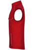 A red softshell light vest featuring a pocket and logo, designed for workwear use.