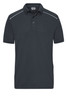 A dark grey men's work polo shirt with a collar and contrasting stitching. It features a logo.