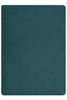A teal fleece blanket with a smooth texture, featuring a simple, solid design and edged corners.
