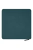 A fleece blanket in a deep teal colour, featuring a smooth texture and a zip closure.