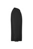 A black men's round sweat pocket jumper with a side view showcasing the sleeve and neckline. It features a logo.