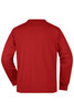 A red men's round sweat pocket jumper featuring a simple, clean back design and long sleeves.