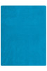 A fleece blanket in a vibrant blue colour, featuring a smooth texture and no visible patterns.