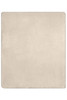 A bonded fleece blanket in a soft beige colour, featuring a smooth texture and a stitched border.